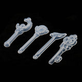 Maxbell 4 Pieces Assorted Silicone Pendant Molds for Resin Casting Jewelry Making Tools Mould with Hanging Hole