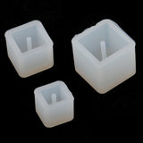 Maxbell 3 Pieces Assorted Size Square Shape Silicone Pendant for Resin Casting DIY Molds Jewelry Making Tools