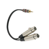 Maxbell 3.5mm (Mini) 1/8'' TRS Stereo Male to 2 Port Dual XLR Female Adapter Cable Cord Connecting for iPhone, iPad, or any 3.5mm Audio Output to a Powered Speaker