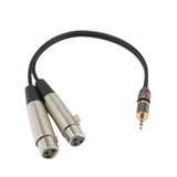 Maxbell 3.5mm (Mini) 1/8'' TRS Stereo Male to 2 Port Dual XLR Female Adapter Cable Cord Connecting for iPhone, iPad, or any 3.5mm Audio Output to a Powered Speaker