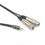 Maxbell 3.5mm (Mini) 1/8'' TRS Stereo Male to 2 Port Dual XLR Female Adapter Cable Cord Connecting for iPhone, iPad, or any 3.5mm Audio Output to a Powered Speaker