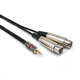 Maxbell 3.5mm (Mini) 1/8'' TRS Stereo Male to 2 Port Dual XLR Female Adapter Cable Cord Connecting for iPhone, iPad, or any 3.5mm Audio Output to a Powered Speaker