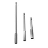 Maxbell 3Piece 1/4'' Hex Shank Quick Release Screwdriver Extension Bit Holder Connection Rod Adapter Sleeve 75mm/100mm/150mm