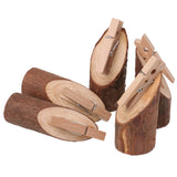 Maxbell 5Pcs Wooden Base Memo Photo Holder Card Paper Note Clip Wedding Place Holder