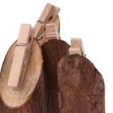 Maxbell 5Pcs Wooden Base Memo Photo Holder Card Paper Note Clip Wedding Place Holder