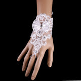 Maxbell Elegant Bridal Lace Bowknot Fingerless Glove with Ribbon Wedding Party Gloves White