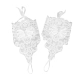 Maxbell Elegant Bridal Lace Bowknot Fingerless Glove with Ribbon Wedding Party Gloves White