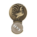 Maxbell Copper Golf Ball Markers Magnetic with Hat Clip Set Zodiac Chicken Style Golfer Gift Accessory