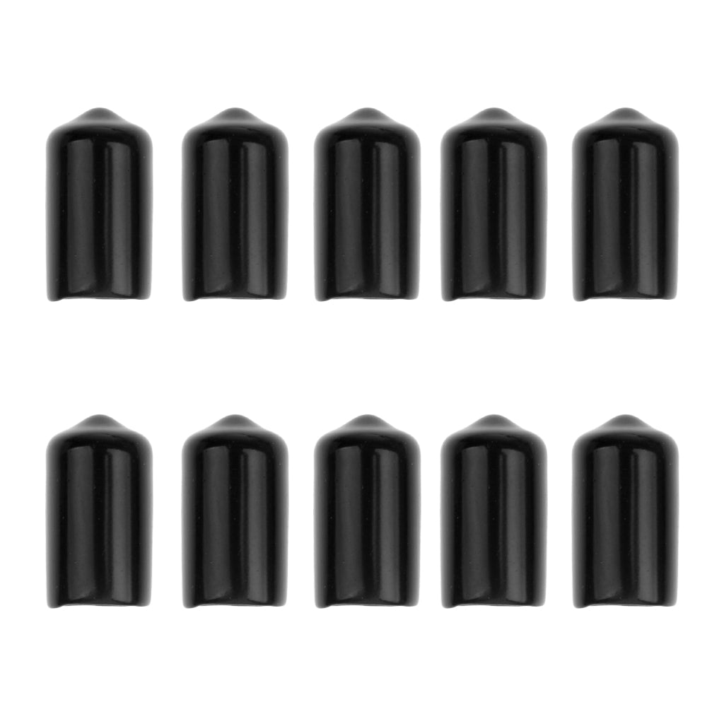 Maxbell Set of 10 Black Rubber Protective Cover Case for Snooker Cue Tips