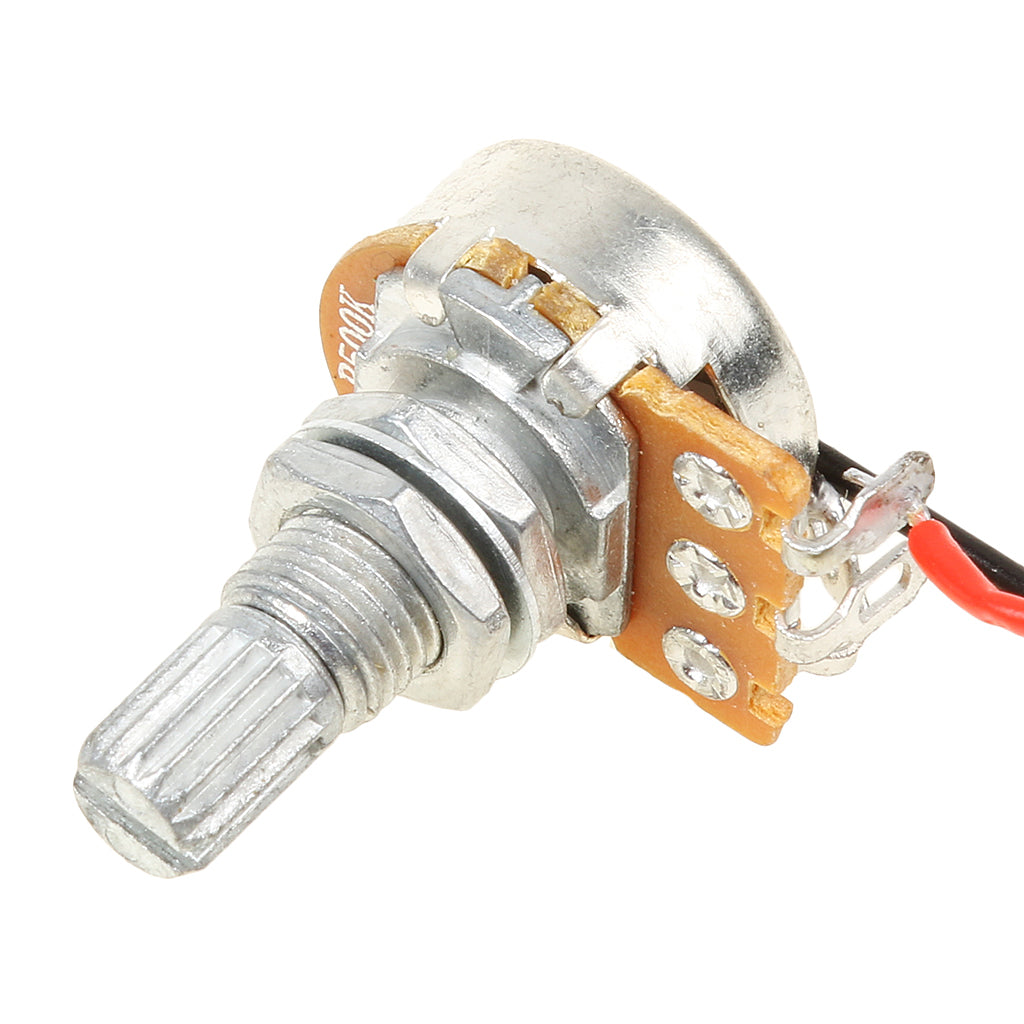 Maxbell Set of Professional Wiring Harness A500k B500k Pots with 2V1T1J Copper Bush Jack for Jazz Bass Guitar Replacement