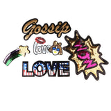Maxbell 5pcs Mixed Shape Sequins Sew On Patch Badge Embroidered Cloth Fabric Applique DIY