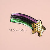 Maxbell 5pcs Mixed Shape Sequins Sew On Patch Badge Embroidered Cloth Fabric Applique DIY