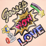 Maxbell 5pcs Mixed Shape Sequins Sew On Patch Badge Embroidered Cloth Fabric Applique DIY