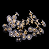 Maxbell 50 Pieces HypoAllergenic Bullet Clutch Earring Backs with Silicone Pad Earring Backings Studs Safety Backs Stoppers