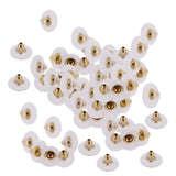 Maxbell 50 Pieces HypoAllergenic Bullet Clutch Earring Backs with Silicone Pad Earring Backings Studs Safety Backs Stoppers