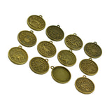 Maxbell 12 Pieces/ Set Zodiac Constellation Blank Round Bezel Setting Base Charm Cabochon DIY 25 mm or 1'' Resin Gemstone Photo Base