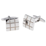 Maxbell Fashion Grid Copper Men's Wedding Ocassion Shirt Cufflinks Button Jewelry