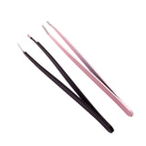 Maxbell 2pcs Durable Stainless Steel Tweezer Precision Eyebrow Hair Remover Tools Set Comestic  for Women