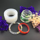 Maxbell 3 Pieces Assorted Clear Silicone Round Mold For Bracelet Jewelry Making Tool