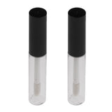 Maxbell 4ml Acrylic Protable Empty Clear Lip Gloss Tube DIY Makeup Lip Balm Tubes Bottle Container Pack of 2 Clear