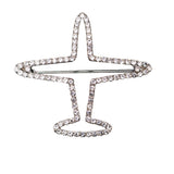 Maxbell Crystal Rhinestone Hollow Airplane Brooch Pins Suit Clothes Clips Lapel Pin