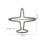 Maxbell Crystal Rhinestone Hollow Airplane Brooch Pins Suit Clothes Clips Lapel Pin