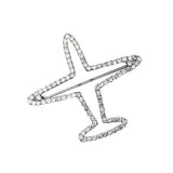 Maxbell Crystal Rhinestone Hollow Airplane Brooch Pins Suit Clothes Clips Lapel Pin