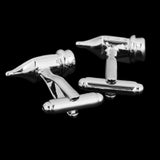 Maxbell Silver Tone Pen Nib Quill Fountain Pen Cufflinks Mens Shirt Jewelry Modern Cuff Button Writer Wedding Fancy Gift