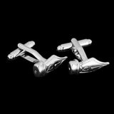 Maxbell Silver Tone Pen Nib Quill Fountain Pen Cufflinks Mens Shirt Jewelry Modern Cuff Button Writer Wedding Fancy Gift