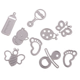 Maxbell Set of 9 Baby Accessories Metal Cutting Dies Stencil Scrapbooking Paper Card Embossing