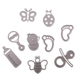 Maxbell Set of 9 Baby Accessories Metal Cutting Dies Stencil Scrapbooking Paper Card Embossing