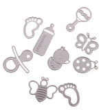 Maxbell Set of 9 Baby Accessories Metal Cutting Dies Stencil Scrapbooking Paper Card Embossing