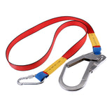 Maxbell Outdoor Climbing Construction Fall Protection Harness Belt Safe Lanyard with Carabiner + 21cm Large Hook