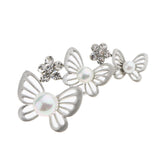 Maxbell Simulated Pearl Crystal Flower Butterfly Brooch Wedding Bridal Scarf Hat Pin