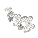 Maxbell Simulated Pearl Crystal Flower Butterfly Brooch Wedding Bridal Scarf Hat Pin