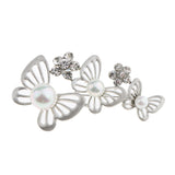 Maxbell Simulated Pearl Crystal Flower Butterfly Brooch Wedding Bridal Scarf Hat Pin