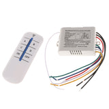 Maxbell Wireless 4 Way ON/OFF Wall Lamp Light RF Remote Control Switch Module Receiver+Controller, 220V