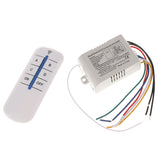 Maxbell Wireless 4 Way ON/OFF Wall Lamp Light RF Remote Control Switch Module Receiver+Controller, 220V