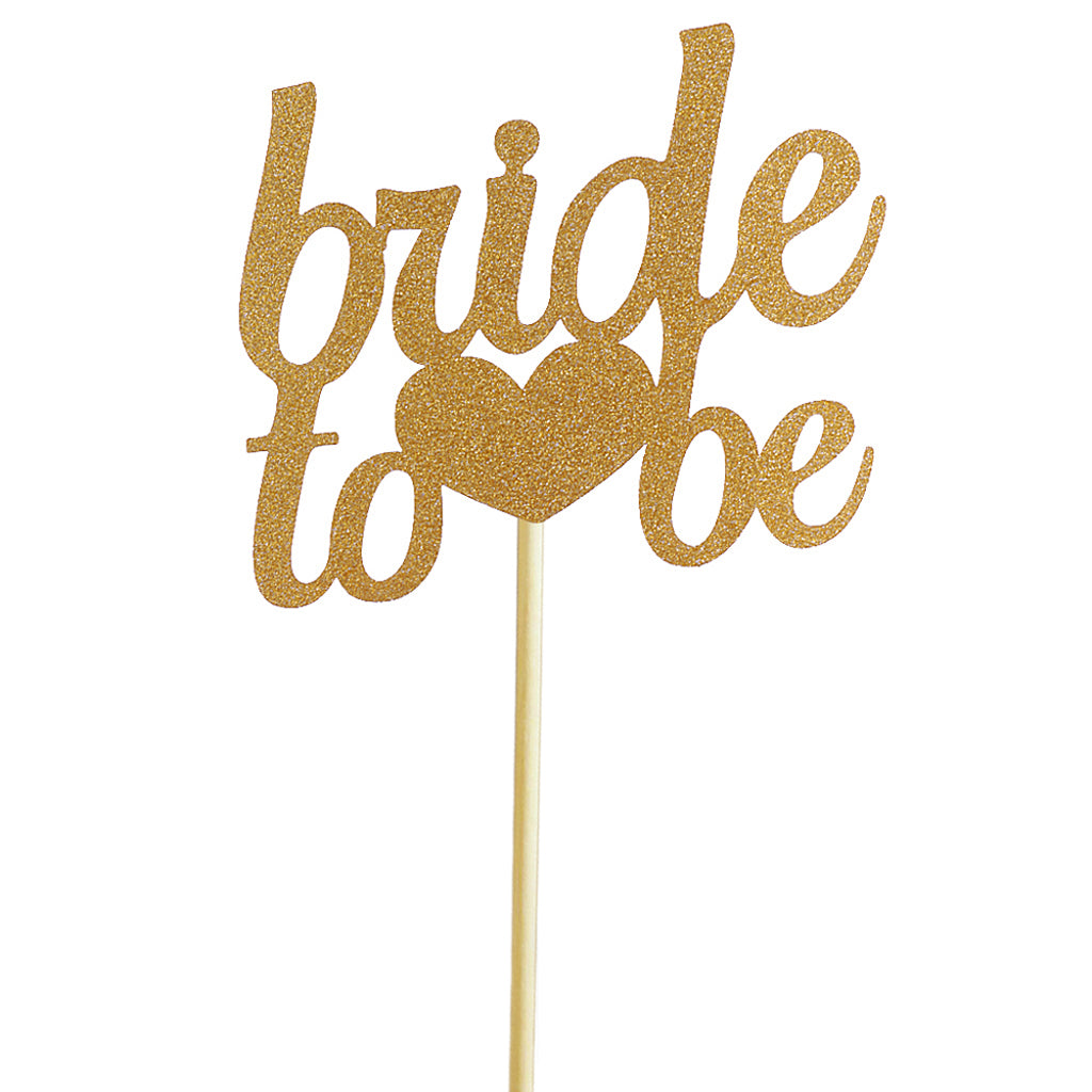 Maxbell 1pcs Bride To Be Gold Glitter Wedding Shower Bachelorette Fancy Cupcake Cake Picks Romantic Decorations