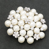 Maxbell Retro Stunning Alloy Crystal Pearls Flower Wedding Bridal Bouquet Brooch Pin Gift