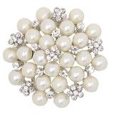 Maxbell Retro Stunning Alloy Crystal Pearls Flower Wedding Bridal Bouquet Brooch Pin Gift