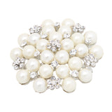 Maxbell Retro Stunning Alloy Crystal Pearls Flower Wedding Bridal Bouquet Brooch Pin Gift
