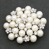 Maxbell Retro Stunning Alloy Crystal Pearls Flower Wedding Bridal Bouquet Brooch Pin Gift