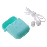 Maxbell Silicone Protective Cover Case + Anti Lost Ear Loop Cable Connector for Apple AirPods Charging Box Teal