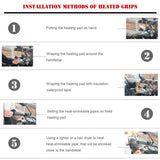 Maxbell Heated Handlebar Grips Wraps On/Off Black Switch Universal for 12V Motorcycles