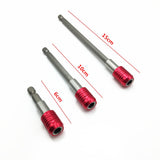 Maxbell 3pcs 1/4 Hex Quick Release Screwdriver Self-locking Extension Bit Holder-Red