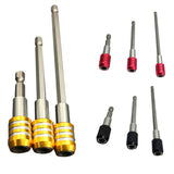 Maxbell 3pcs 1/4 Hex Quick Release Screwdriver Self-locking Extension Bit Holder-Red