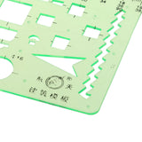 Maxbell Green Plastic Drafting Drawing Tool Ruler Geometric Oval Template for Students 2