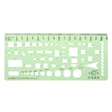 Maxbell Green Plastic Drafting Drawing Tool Ruler Geometric Oval Template for Students 2