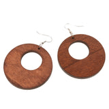 Maxbell Boho Fashion Wooden Drop Dangle Hook Earrings Beach DIY Jewelry Brown 50mm